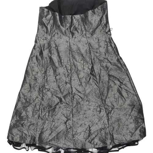 Debenhams Women's Grey A-Line Strapless Dress Size 16