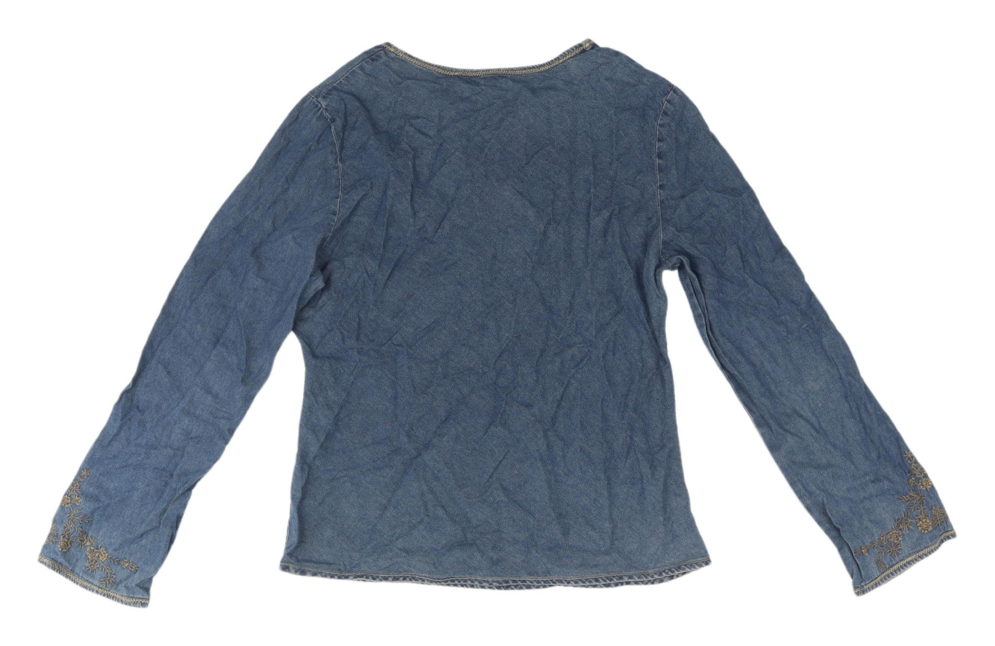 Dorothy Perkins Women's Blue Embroidered Top Size 14