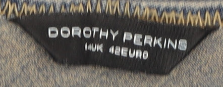 Dorothy Perkins Women's Blue Embroidered Top Size 14