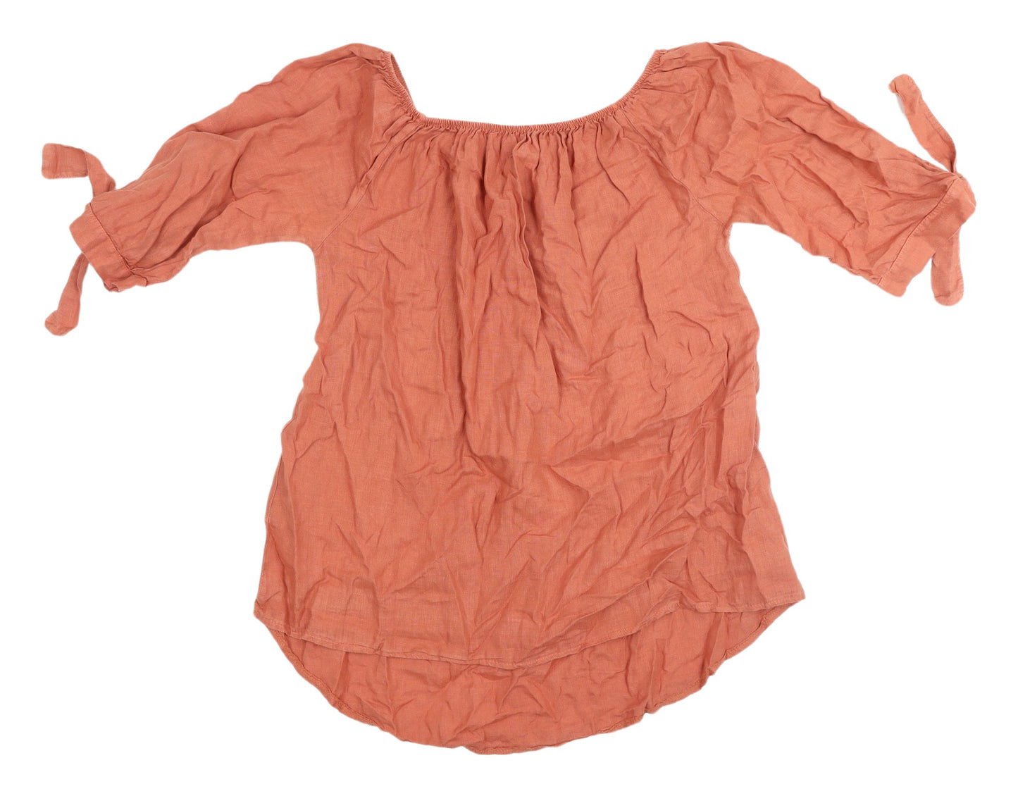 Cosset Women's Orange Linen Tunic Blouse - Medium