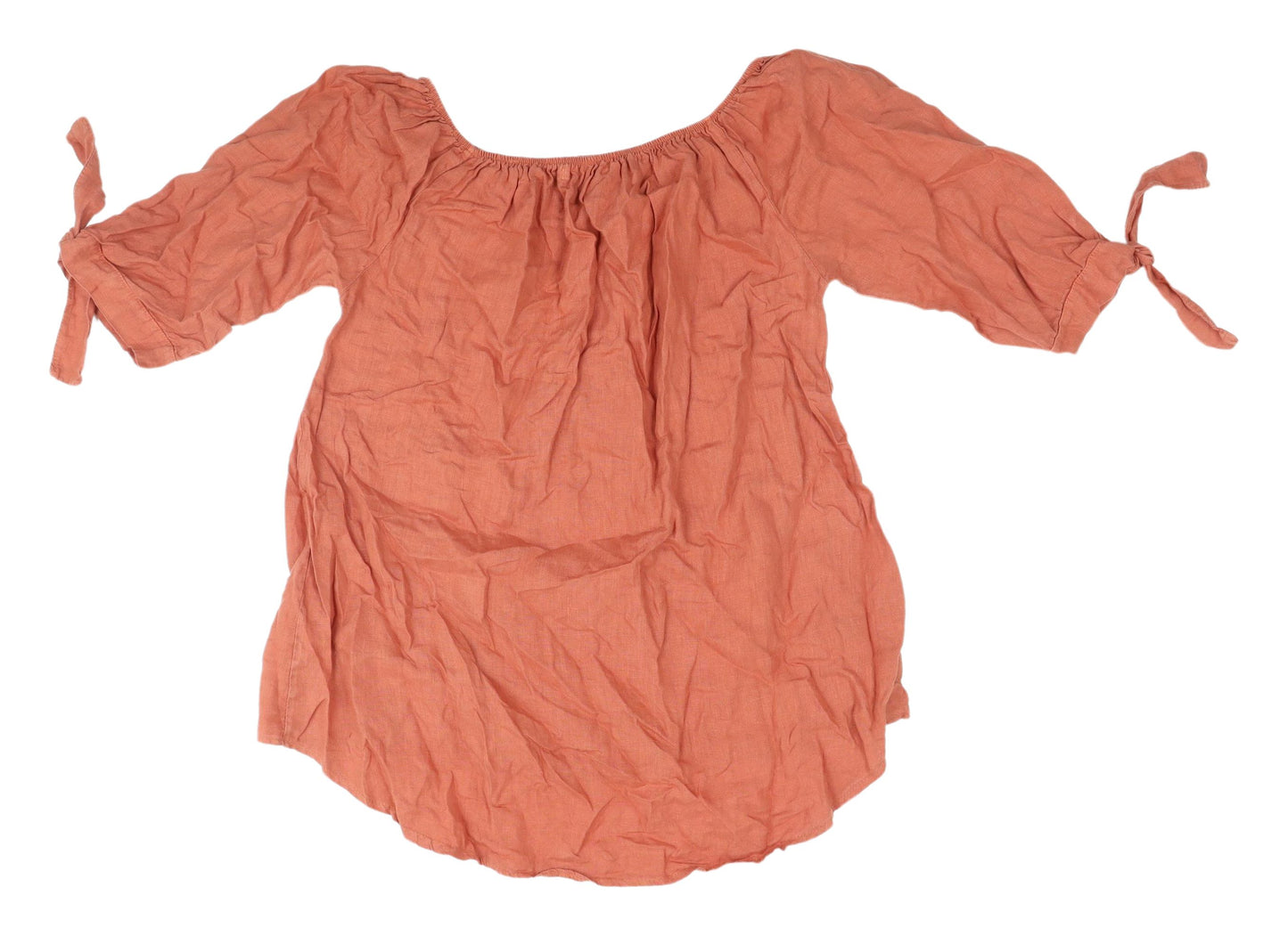 Cosset Women's Orange Linen Tunic Blouse - Medium