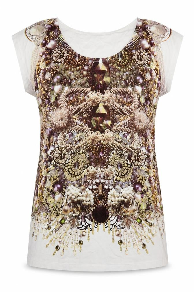 Front view of Dorothy Perkins Women's Multicoloured Floral T-Shirt