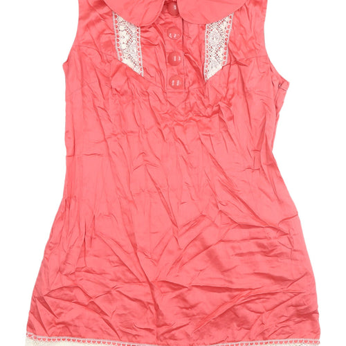 New Look Red Sleeveless Collared Dress UK 16