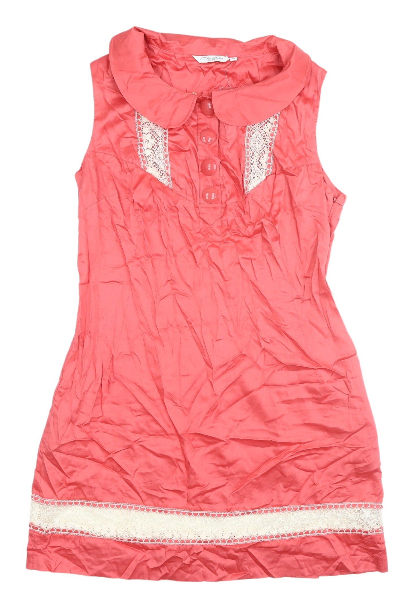 New Look Red Sleeveless Collared Dress UK 16