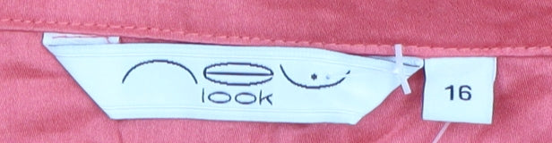 New Look Red Sleeveless Collared Dress UK 16