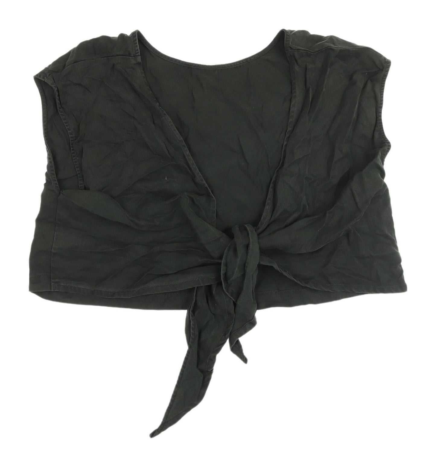 Oliver Bonas Women's Black Cropped Blouse, Size 14