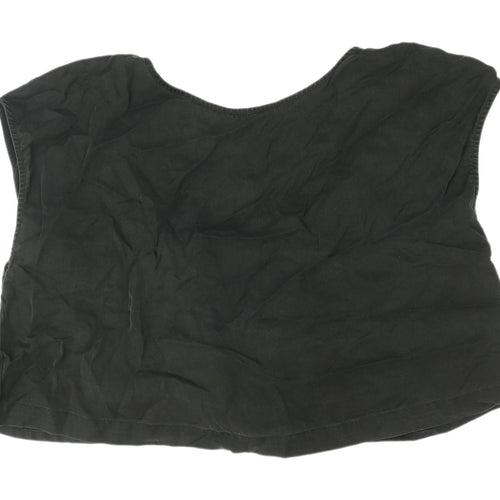 Oliver Bonas Women's Black Cropped Blouse, Size 14