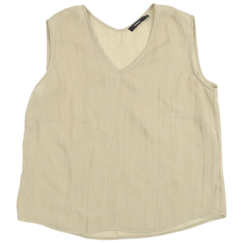 VERSE Women's Beige V-Neck Tank Top Size 14