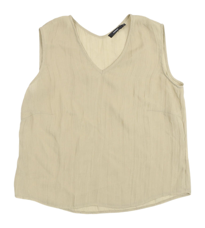 VERSE Women's Beige V-Neck Tank Top Size 14