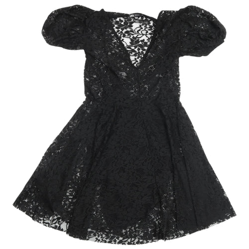 Zara Women's Black Lace A-Line Dress S