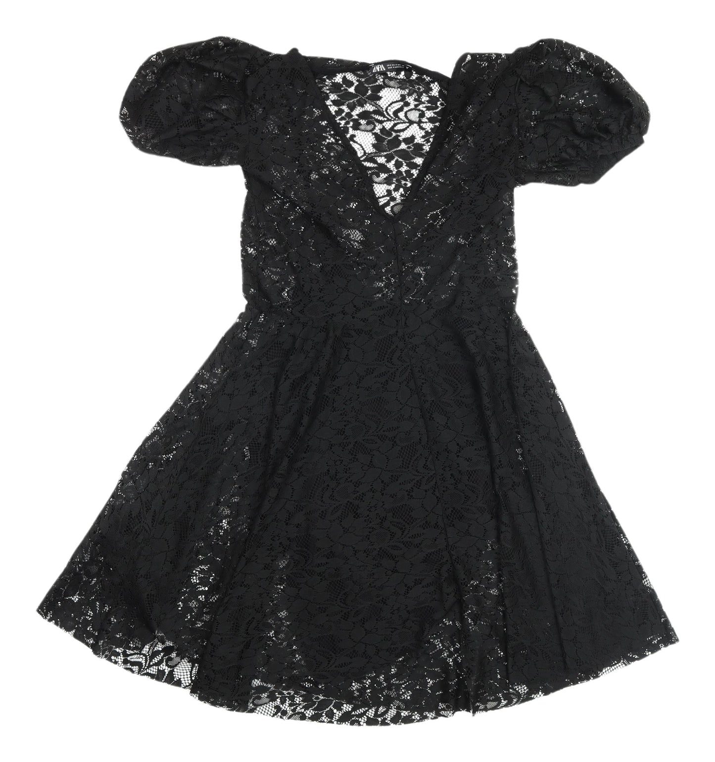 Zara Women's Black Lace A-Line Dress S