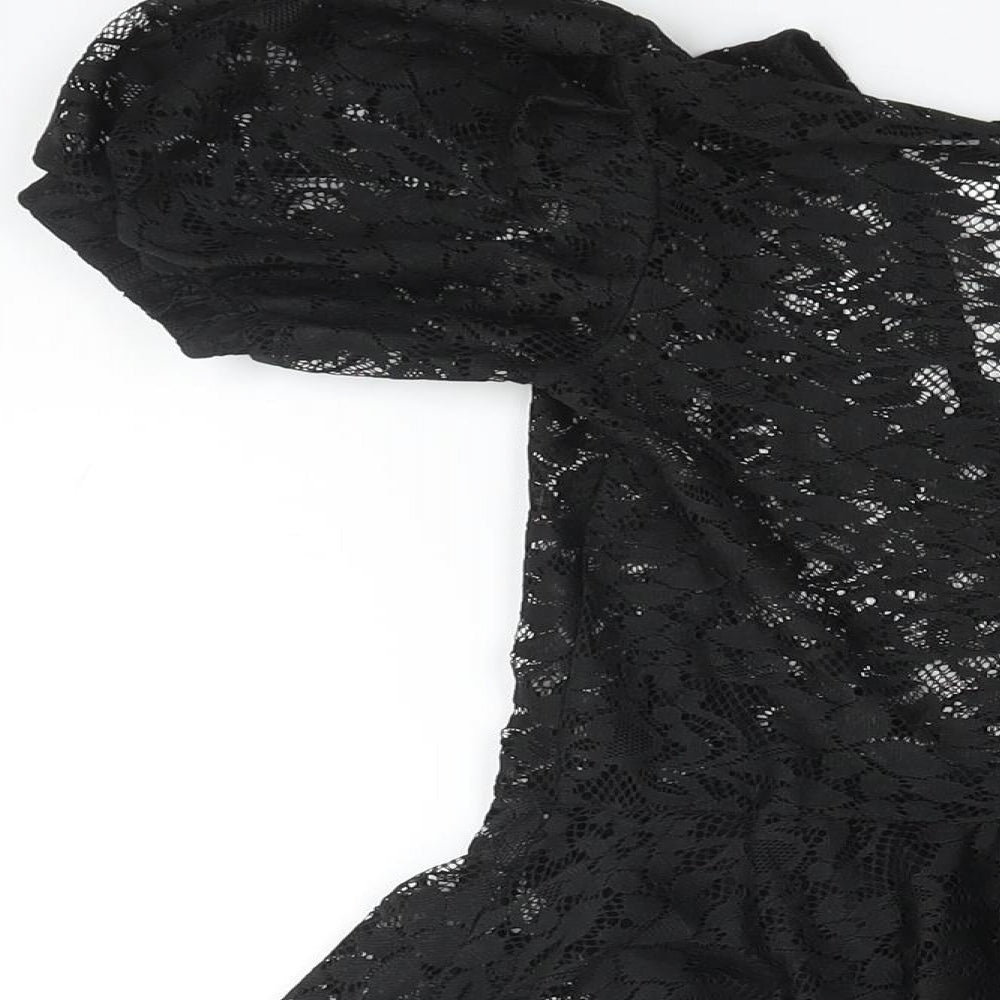 Zara Women's Black Lace A-Line Dress S