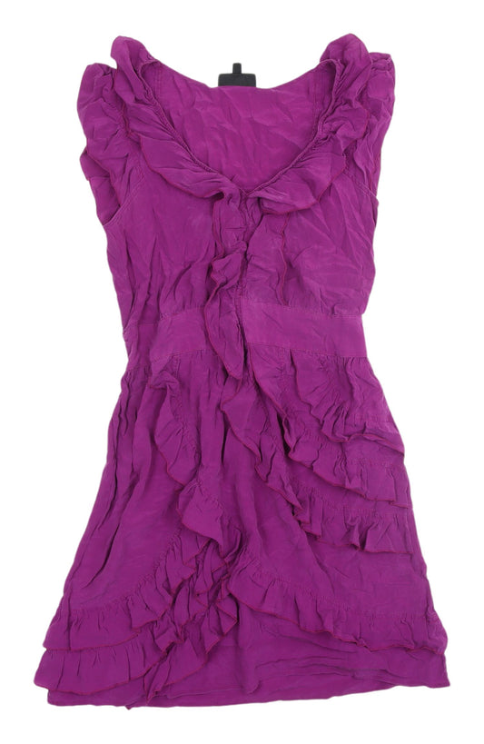 Warehouse Purple Silk Sleeveless Shift Dress Size 12