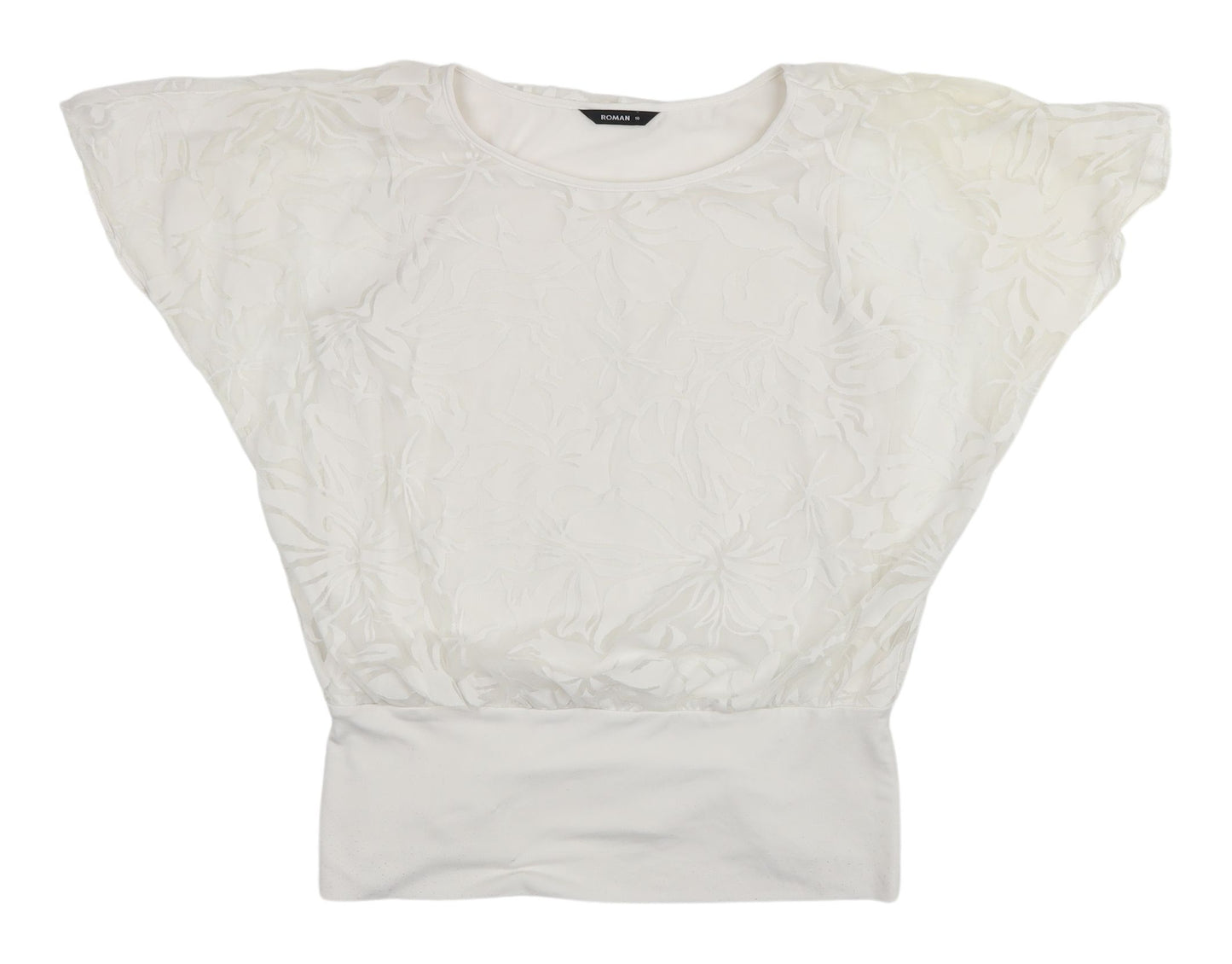 Roman Ivory Floral Blouse, Size 10, Women’s, Summer Style