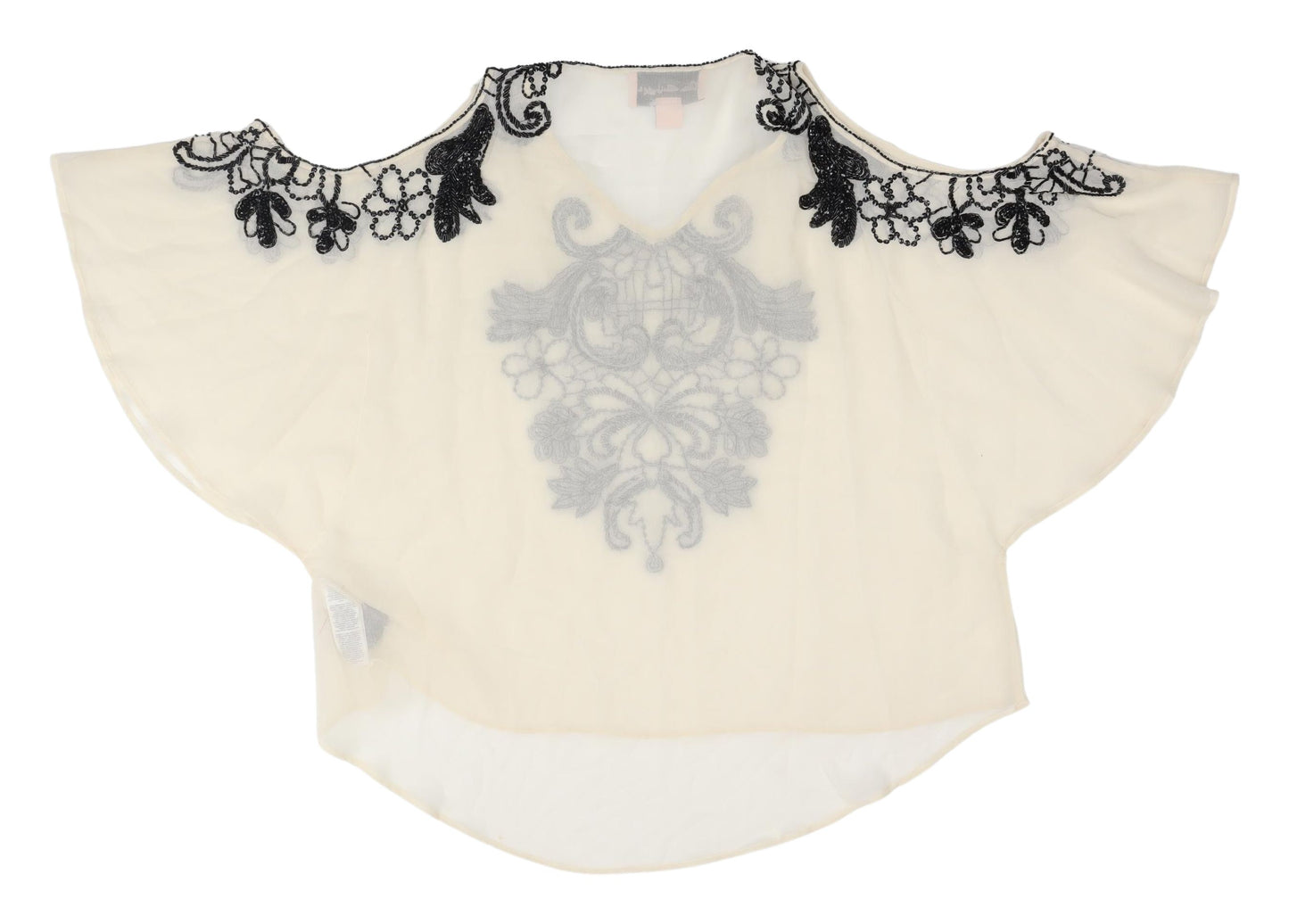 Miss Selfridge Women Ivory Cold Shoulder Blouse