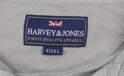 Harvey & Jones Men's Green Polo Shirt L