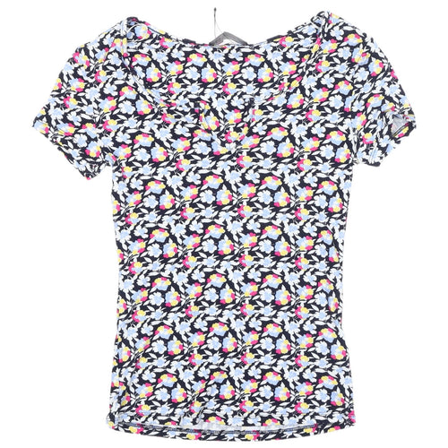 Marks and Spencer Women's Multicolour Size 6 Floral T-Shirt