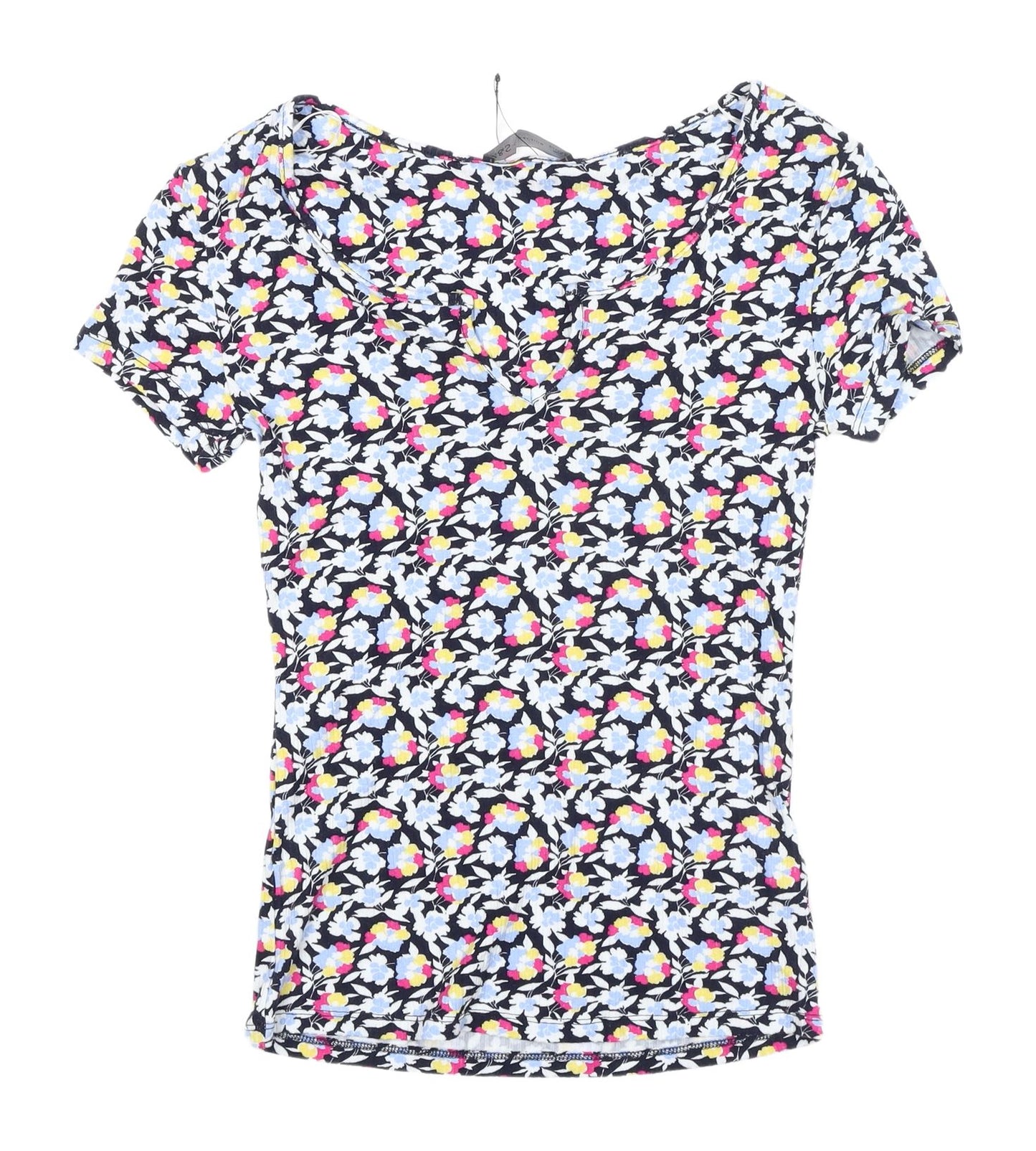 Marks and Spencer Women's Multicolour Size 6 Floral T-Shirt