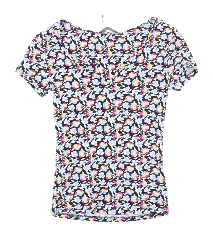 Marks and Spencer Women's Multicolour Size 6 Floral T-Shirt