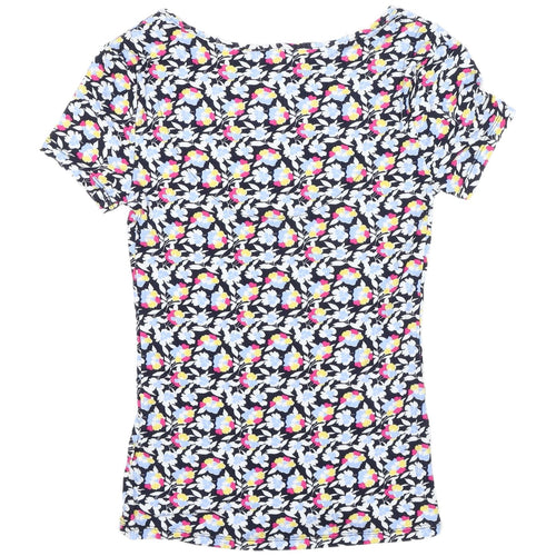 Marks and Spencer Women's Multicolour Size 6 Floral T-Shirt