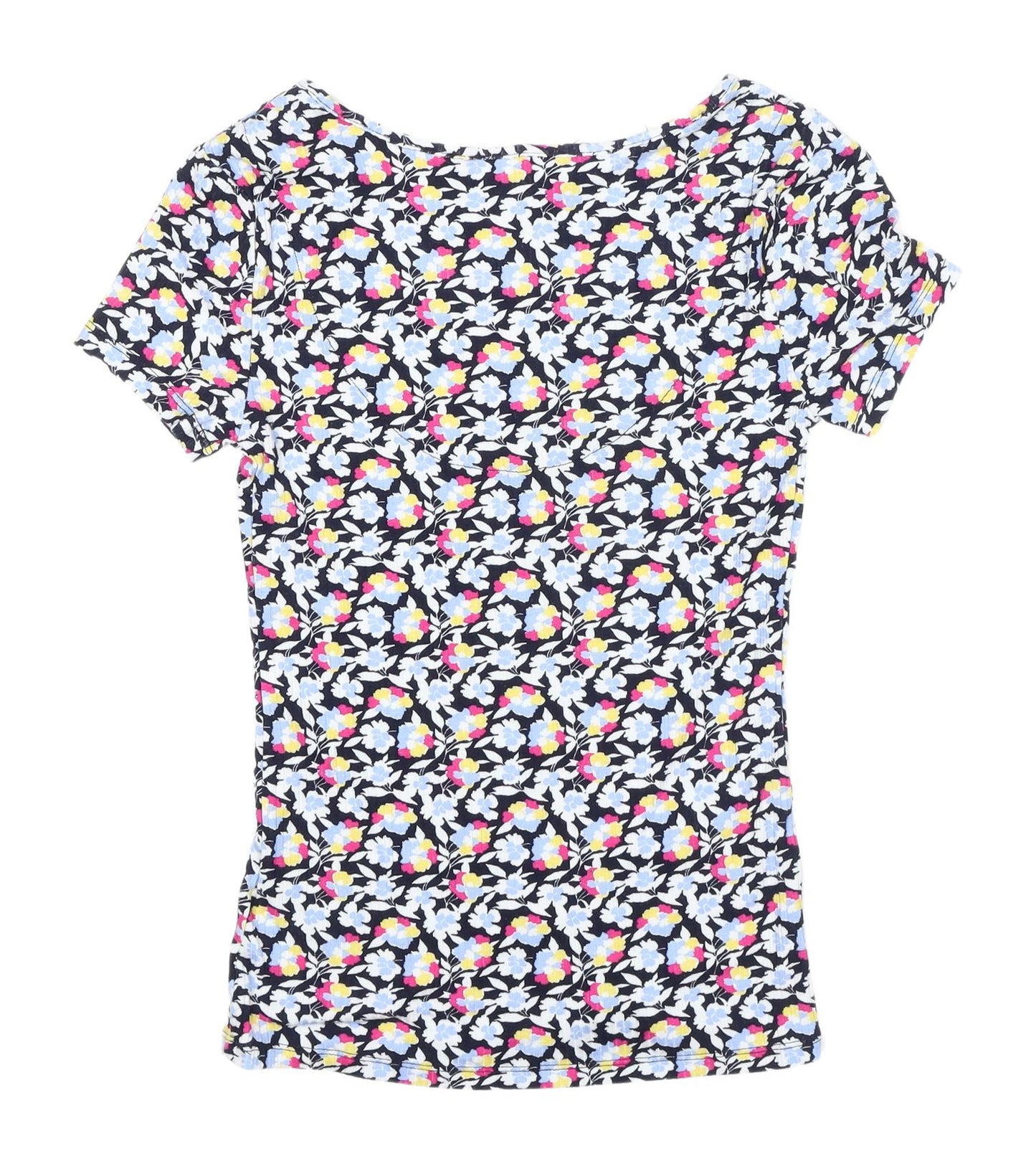 Marks and Spencer Women's Multicolour Size 6 Floral T-Shirt