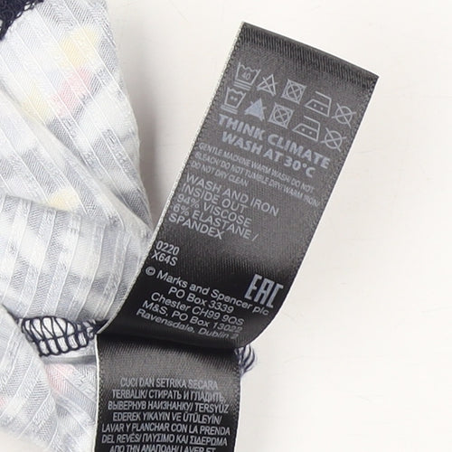 Marks and Spencer Women's Multicolour Size 6 Floral T-Shirt