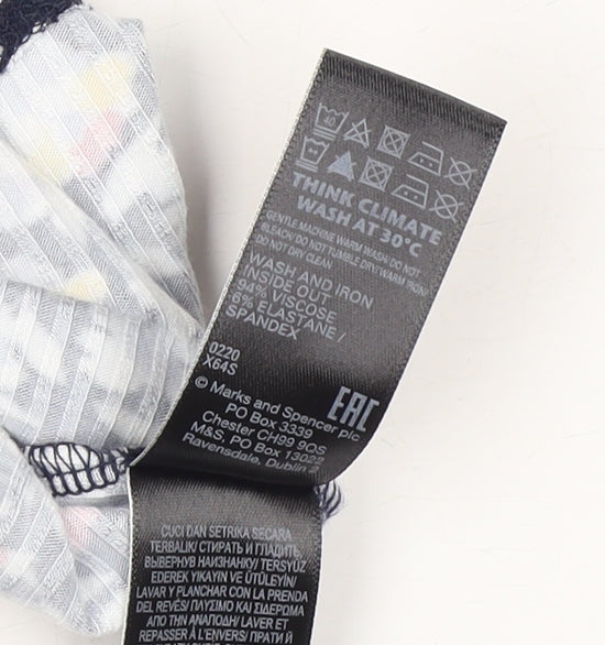 Marks and Spencer Women's Multicolour Size 6 Floral T-Shirt