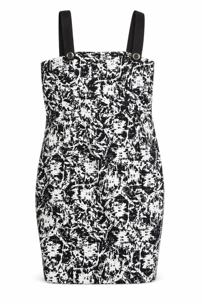 Front view of River Island Women's Sleeveless Monochrome Dress, size 18