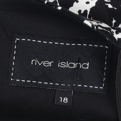 River Island Women's Sleeveless Monochrome Dress Size 18