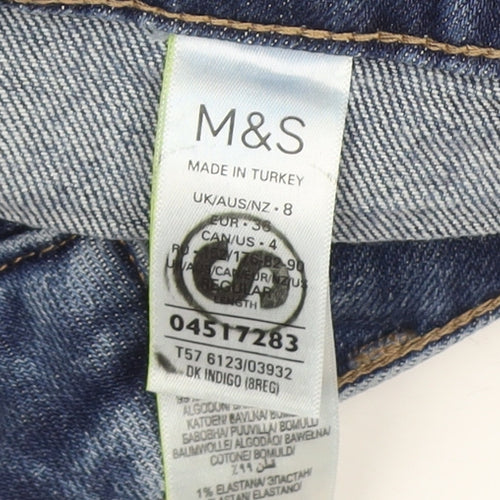 Marks and Spencer Women's Blue Straight Cut Jeans Size 8