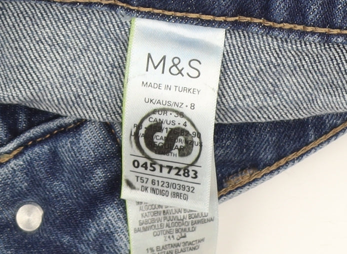 Marks and Spencer Women's Blue Straight Cut Jeans Size 8