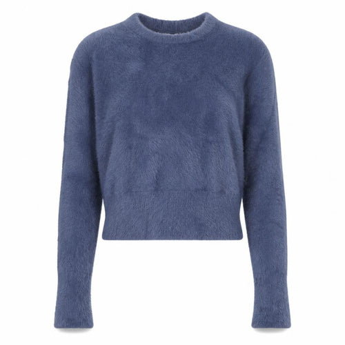 Zara Women’s Blue Pullover Jumper, Size S, Faux Fur Knit