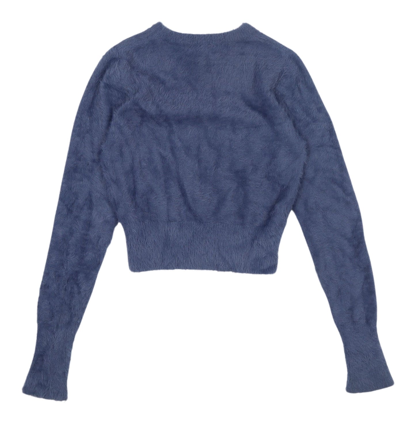 Zara Women’s Blue Pullover Jumper, Size S, Faux Fur Knit