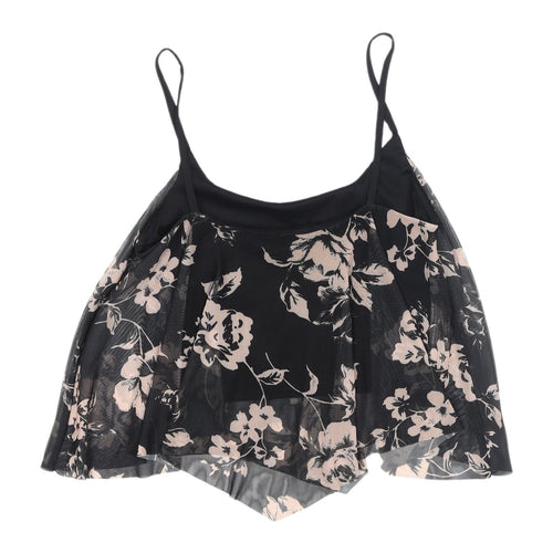 New Look Women's Black Floral Camisole Tank Size 8