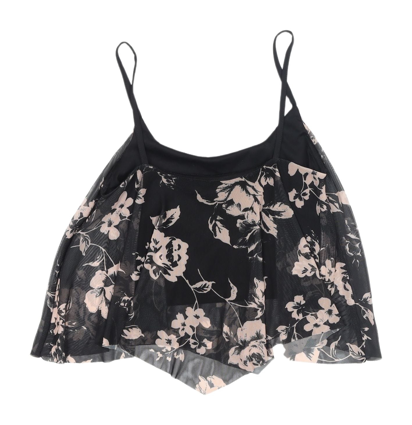 New Look Women's Black Floral Camisole Tank Size 8