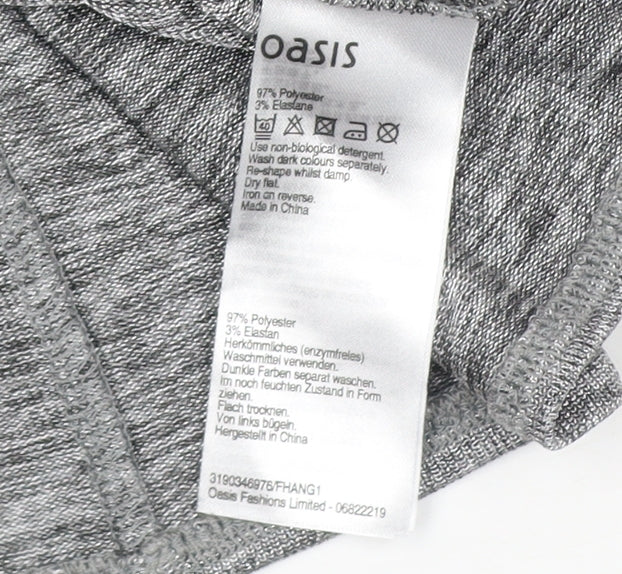 Oasis Women's Grey Basic T-Shirt, Size S