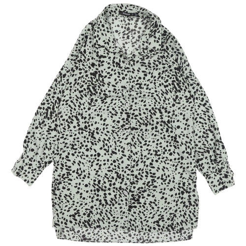 Missguided Animal Print Shirt Dress Size 8 Multicoloured