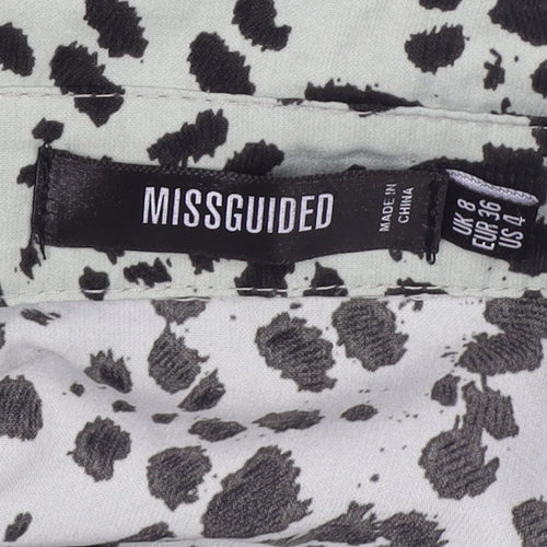 Missguided Animal Print Shirt Dress Size 8 Multicoloured