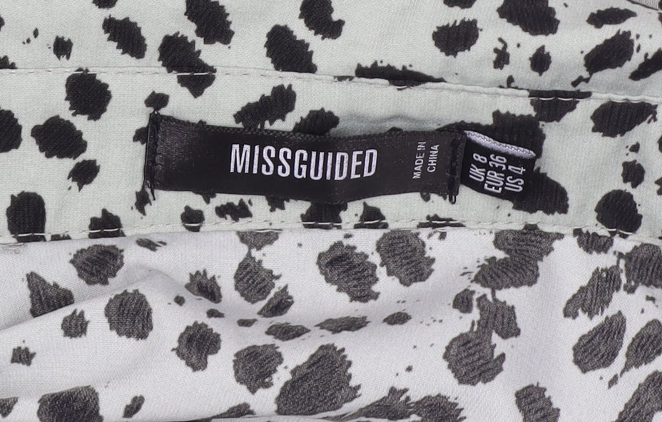 Missguided Animal Print Shirt Dress Size 8 Multicoloured