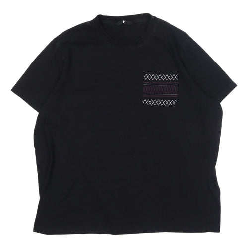 Very Black Unisex 2XL Crew Neck T-Shirt