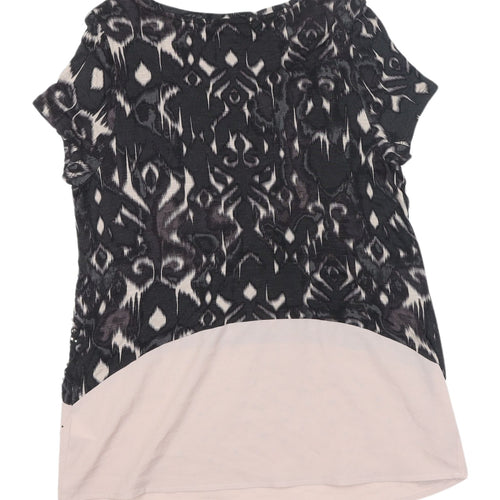 Next Women's Black Geometric Petite Top, Size 14