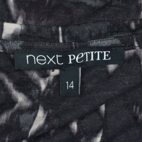 Next Women's Black Geometric Petite Top, Size 14