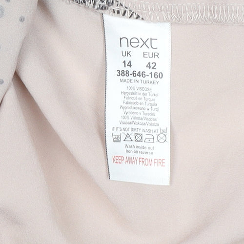 Next Women's Black Geometric Petite Top, Size 14