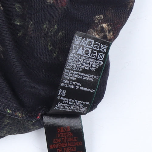 Marks and Spencer Women's Black Animal Print Christmas Lounge Pants - L