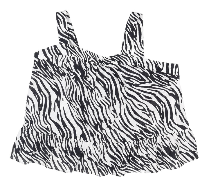 Marks and Spencer Women's Zebra Tank Top in Black, Size 24