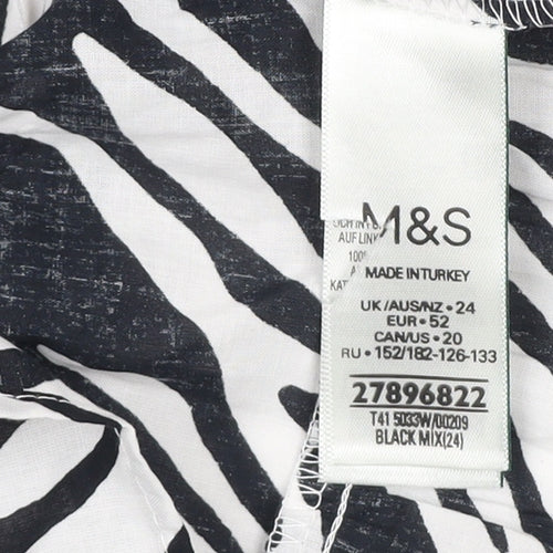 Marks and Spencer Women's Zebra Tank Top in Black, Size 24