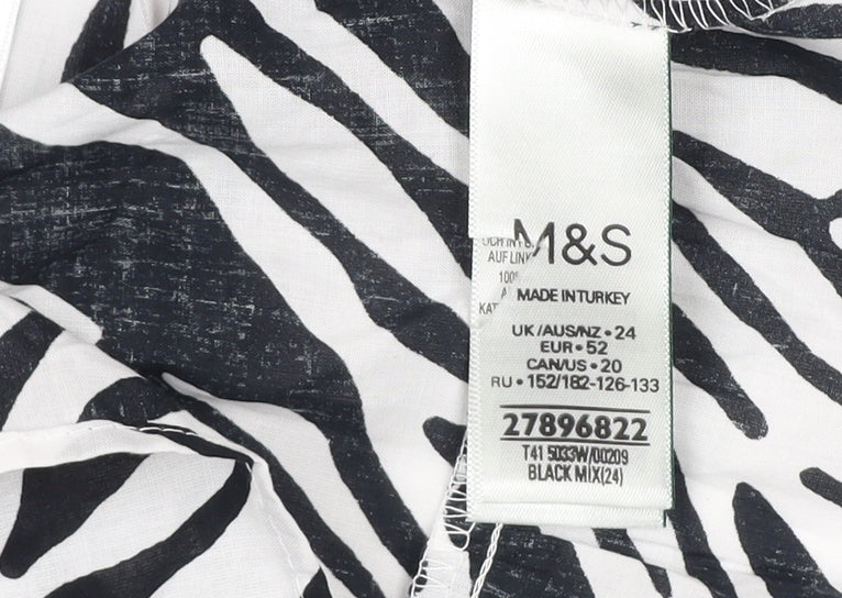Marks and Spencer Women's Zebra Tank Top in Black, Size 24
