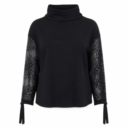 Zara Women's Black Lace Blouse XS High Neck Stylish