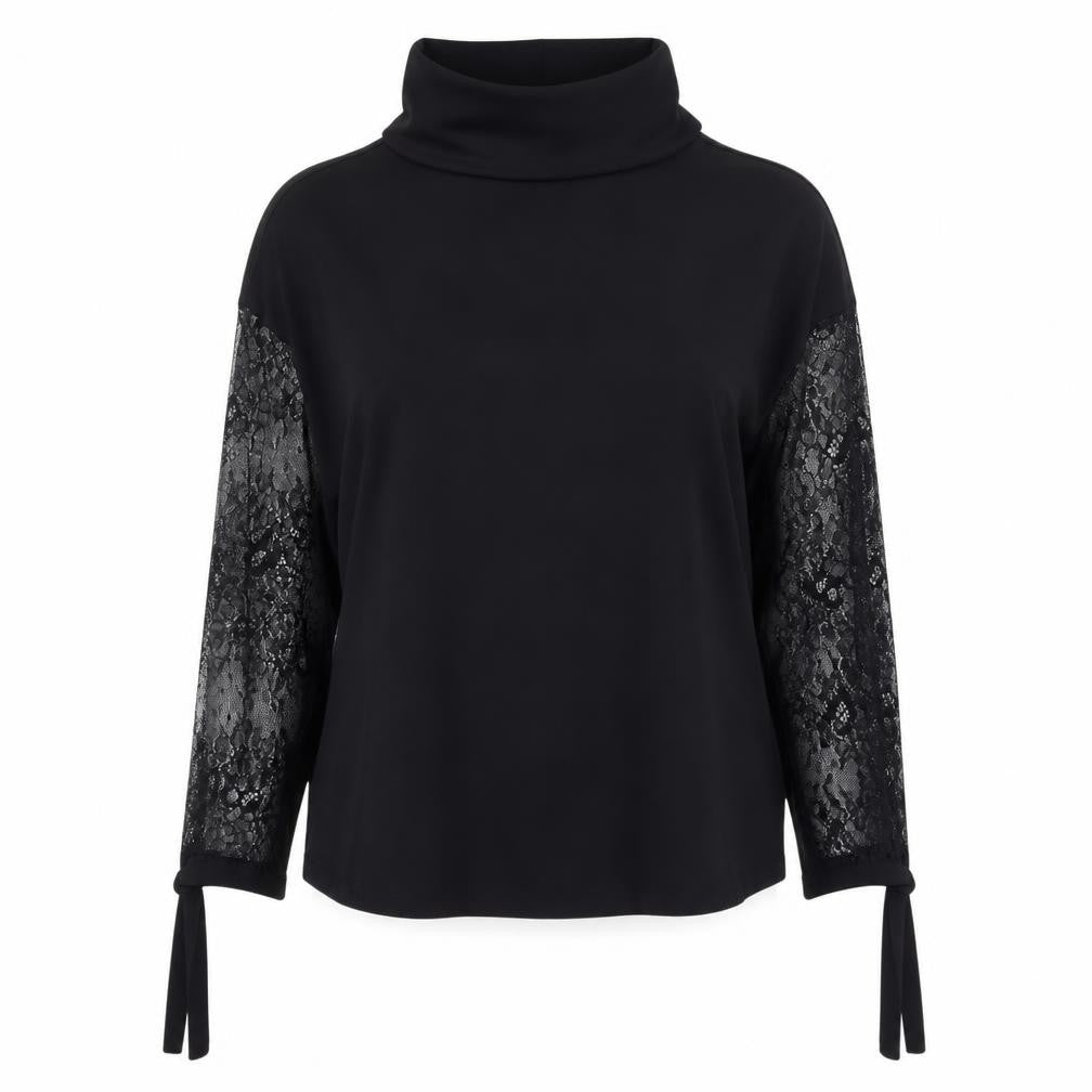 Zara Women's Black Lace Blouse XS High Neck Stylish