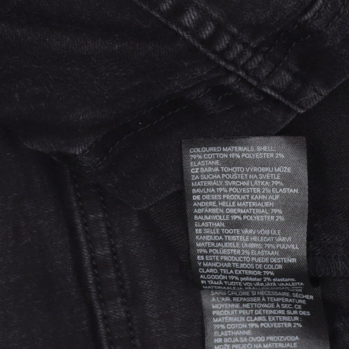 H&M Women's Black Denim Pinafore Dress Size 6